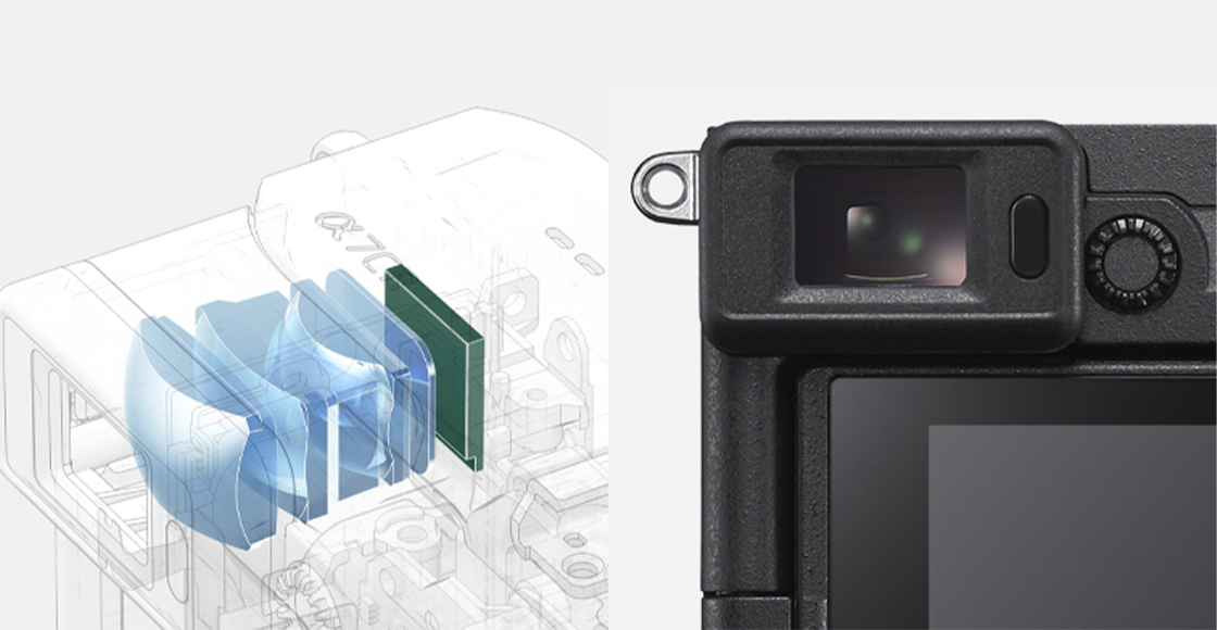 Illustrationer som visar sökarens insida och närbild av sökaren
